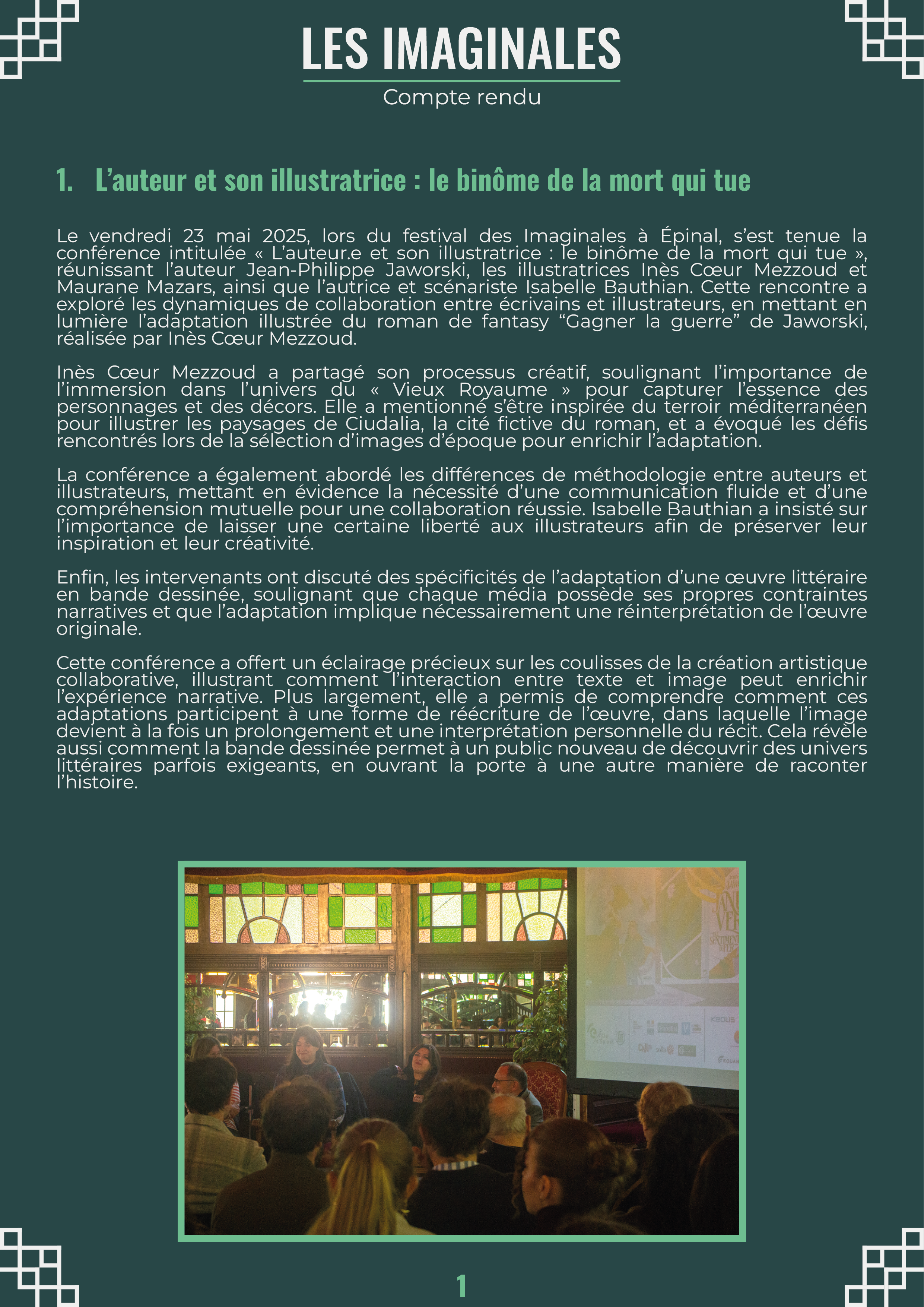 Premier compte rendu