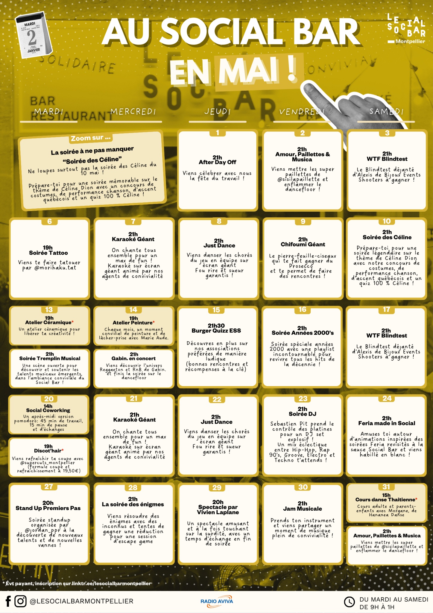 Programme social bar montpellier